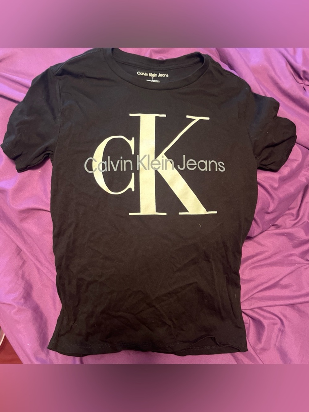 Calvin Klein Jeans Black T-Shirt with Large White CK Logo